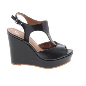 Black Wedge Sandals